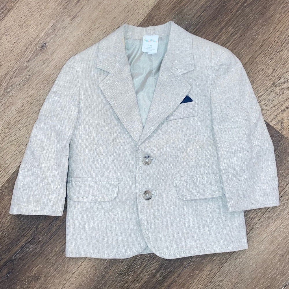Starting Out Tan Blazer Sport Coat Jacket Easter Linen Spring 12m